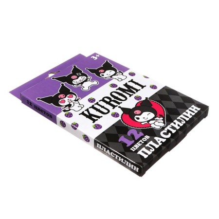 Plasticine 12 colors 240 g Kuromi, plastic stack, in cardboard packaging with euro suspension-1