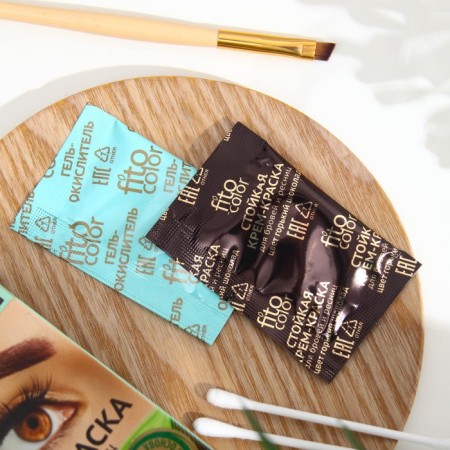Persistent Cream-Color for eyebrows and eyelashes Fito Color, color Gorky chocolate (for 2 applications), 2x2 ml-1