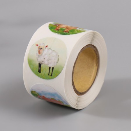 Stick Paper "Animals in the village" d = 2.5 cm 252 pcs in the roll-6