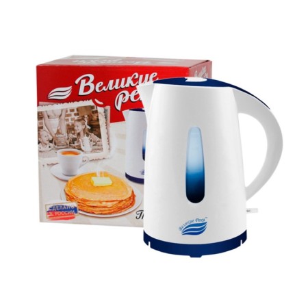 Electric kettle “Tom-1”, plastic, 1.7 l, 1850 watts, white-blue color-3