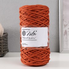 Knitting cord 100% polyester, width 5 mm 100m (terracott)