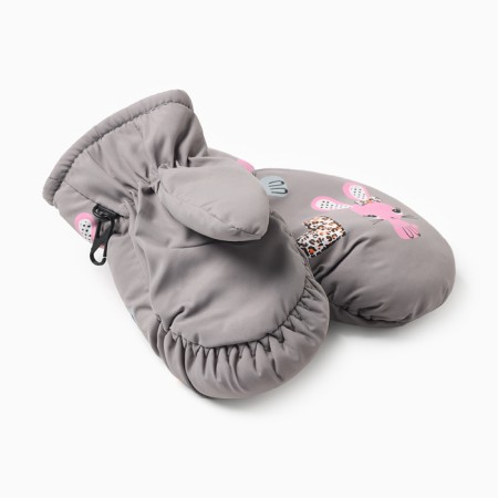 Winter children's mittens minku, gray color, 18cm-1