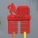 Moar with Hockey shelf Red Color, 42.5x27.5 cm