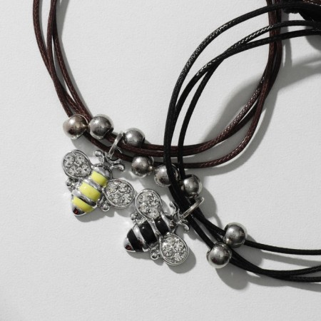 Bracelets "Demetrons" bees, black-brown color, l = 12.5 cm-2