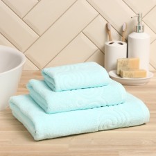 Terry Love Life Border, 30x60 cm, light blue, 100% cotton, 380 g/m2