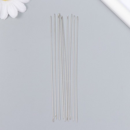 Needles Metal for beads in a glass flask thin set 10 pcg Ø 0.7x120 mm 1.5x1.5x14 cm-1