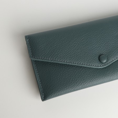 Women's wallet on the button, blue color-2