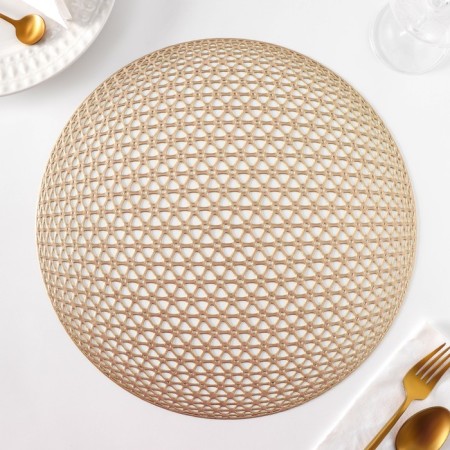Set of serving napkins on the table “Sphere”, d = 35.5 cm, 4 pcs, color gold-4