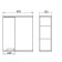 Cabinet-mirror Leon 60, left, gray color, 15 x 60 x 70