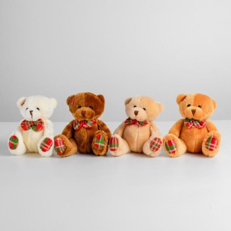 Мягкая игрушка «Мишутка с бантом в клетку», цвета МИКС-1