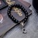 Bracelet-reinforcing “Hams Happiness” shungite, black color with silver, d = 6 cm