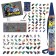 A set for drawing 114 items in a plastic tube "Wild Tablets" (wax pencils 12 colors + stickers + notebook)