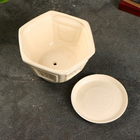 Set of pots 3 pcs. "Bansya" white: 6l, 2.3l, 1l-6