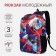 School backpack from lightning textiles, external pocket, blue/red color