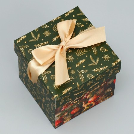 Folding box "New Year's balls", 10 x 10 x 10 cm, New Year-2