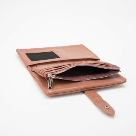 Women's wallet on the button, pink color-4