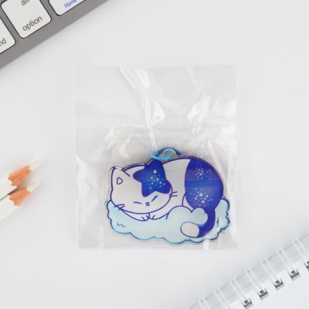 Acrylic “cat” keychain with carbine, 4.3 x 5.5 cm-4
