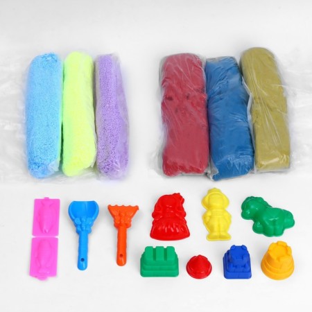 Set for creativity 2 in 1 "kinetic sand. Ball plasticine ", 900 g, 10 molds, mix-1