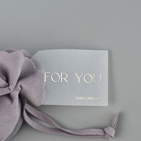Suede bag “for you”, gray, embossing, 9 × 12 cm-4