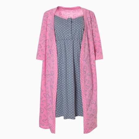 Female set (shirt/robe) for pregnant women, pink color, size 52-1