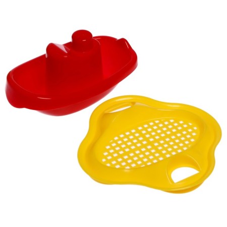 Sand set No. 119: bucket 0.6 l, sieve, blade 19 cm, rake, 1 boat small-3