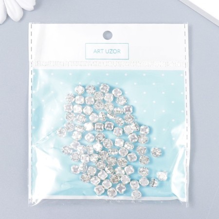 Decor for creativity plastic "Crystal" set of 80 pcs 0.6x0.6 cm-3