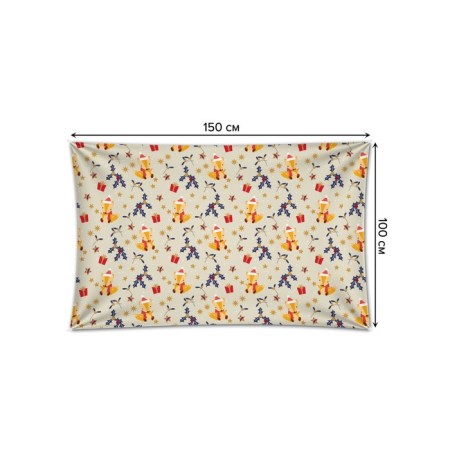 Decorative panel with photo printing "Festive fox", horizontal, size 100x150 cm-1
