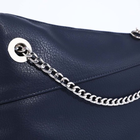 Janelli Cross-Bod with a zipper, external pocket, blue color-2