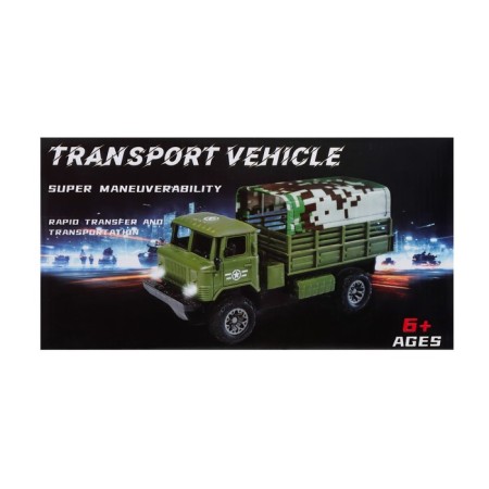 Radio -controlled “military” truck, works on the battery, brown color-6