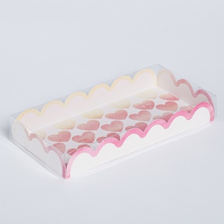 Cookie box, confectionery packaging with PVC lid, I love you, 21 x 10.5 x 3 cm-1