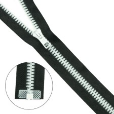 Tractor lightning T10 (6 mm), one lock, length 80 cm, black color, white