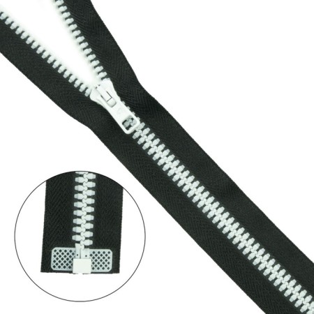 Tractor lightning T10 (6 mm), one lock, length 80 cm, black color, white