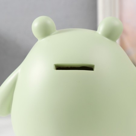 Pigpie Polystone "Puffy Green Bear" 16x11x16.5 cm-4