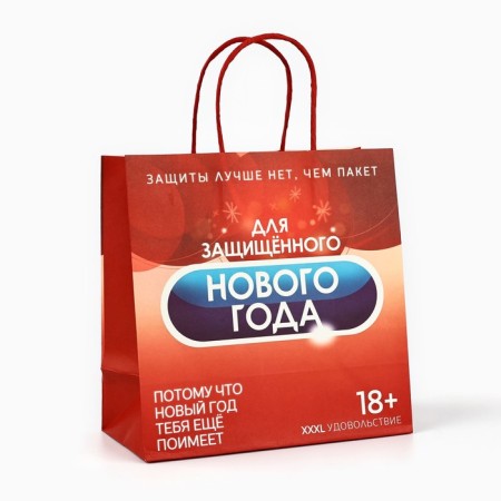 Gift package "Protected New Year", 22 x 22 x 11 cm, new year-1