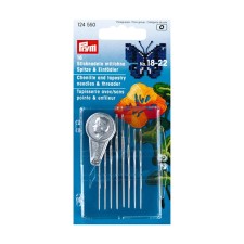 A set of needles for embroidery with a tip, without an ear No. 18-22 with a filamenter, steel, 16 pcs.