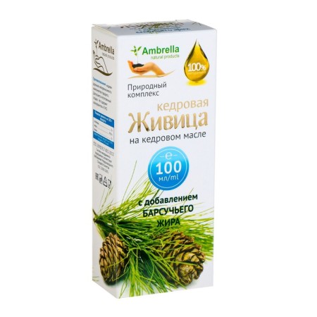 Cedar lifting in cedar oil with badger fat, from colds, 100 ml
