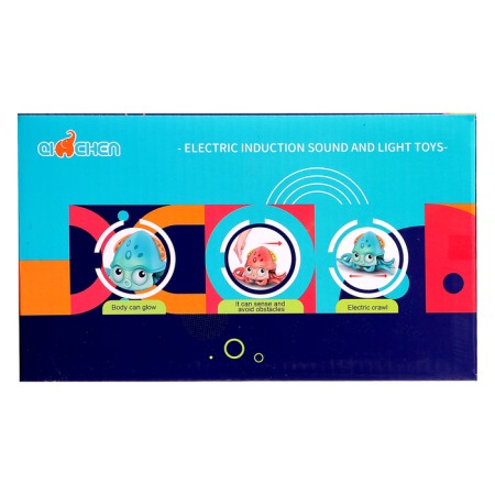 Musical catalka "octopus", light, sound, turquoise color-10