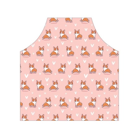 Apron of a kitchen with a photo print "Corgi queens", adjustable, size OS-2