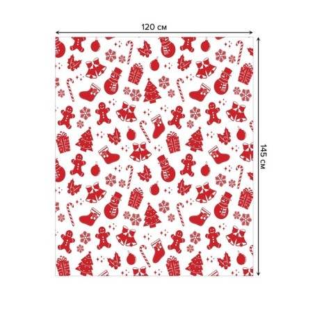 The tablecloth “New Year's attributes”, rectangular, Saten, size 120x145 cm-1