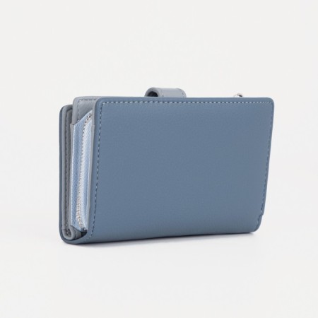 Women's wallet on magnet, blue color-1