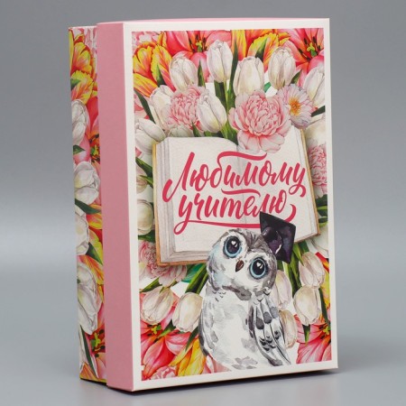 Gift folding box, packaging, "Favorite Teacher", 30 x 20 x 9 cm-2
