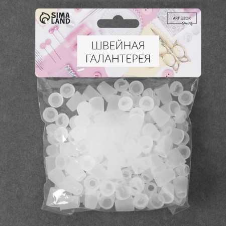 A set of tips for the cord, d = 5 mm, 2 × 1.2 cm, 100 pcs, the color is transparent-3