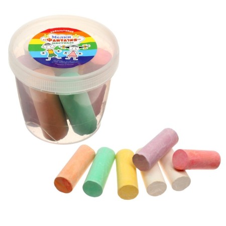 Core -colored crayons for asphalt 7 pieces "Fantasy", cylinder, calligrata top, thickened-7