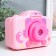 Casket Musical Mechanical Light "camera - cat" pink 10.5x12.5x16 cm