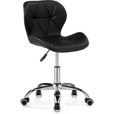 Computer chair Trizor Metal/Eco -leather, Chrome/Black 53x53x69 cm