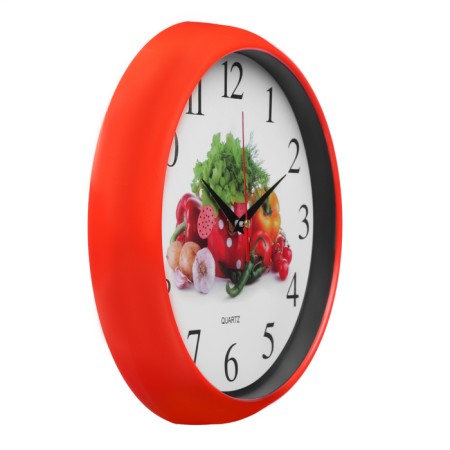 Wall clock, series: kitchen, "vegetables", smooth move, d-26.5 cm-1