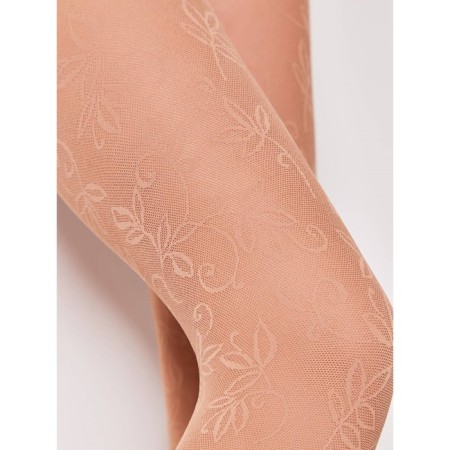 Children's tights with openwork floral pattern Conte Elegant Ketty, height 128-134 cm, color Natural-1