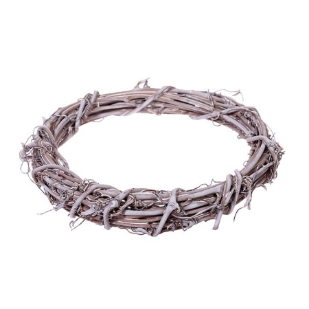Liana dry, wreath - 10 cm, white color-1