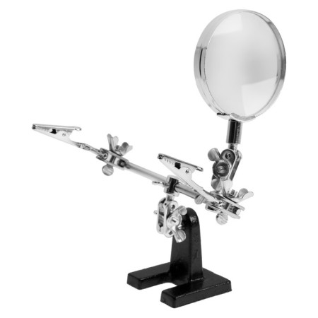 Control holder with clamps and magnifier DEKO HT18, 60 mm, 3x increase