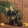 Souvenir tree "Aborigines on a motorcycle" 24x18x8 cm